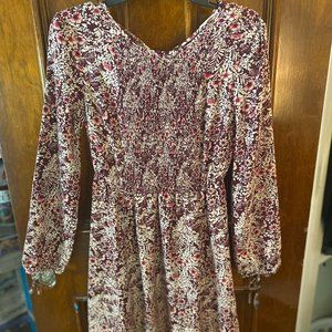 Lauren Conrad Maroon Floral Dress